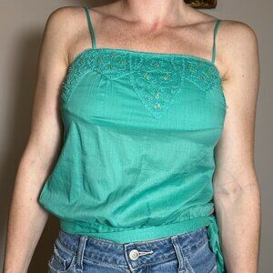 Bebe Sequin and Lace Turquoise Spaghetti Strap Tube Top Size XS